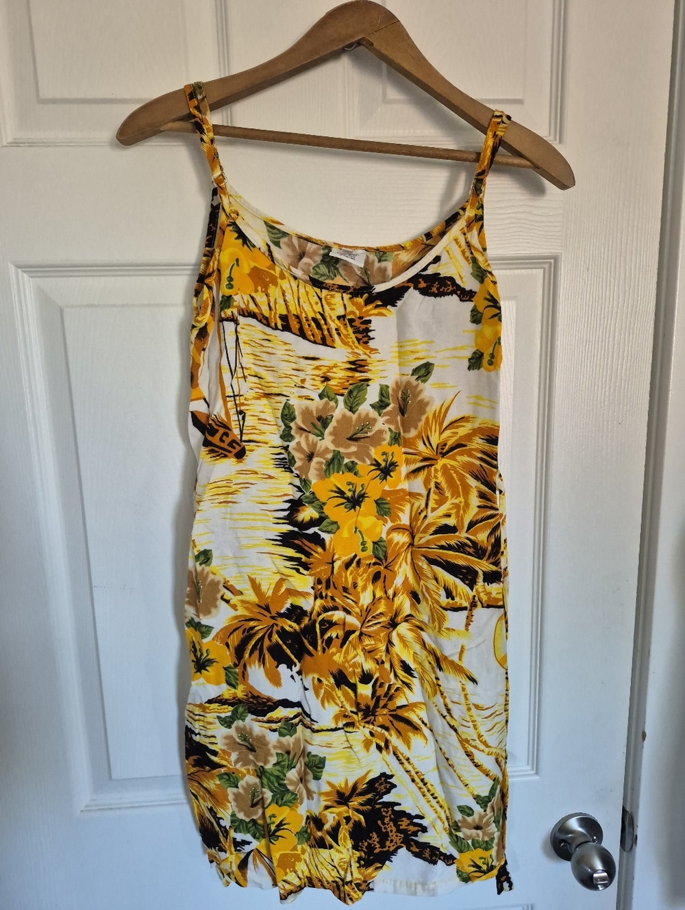 Tropical Yellow Floral Slip Dress
